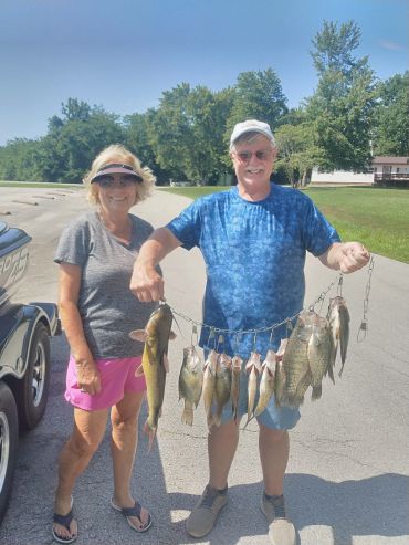 Fishing guests with their catch